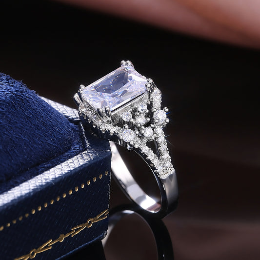 Princess Cut Zircon Stone Women's Ring for Weddings and Parties - VHD
