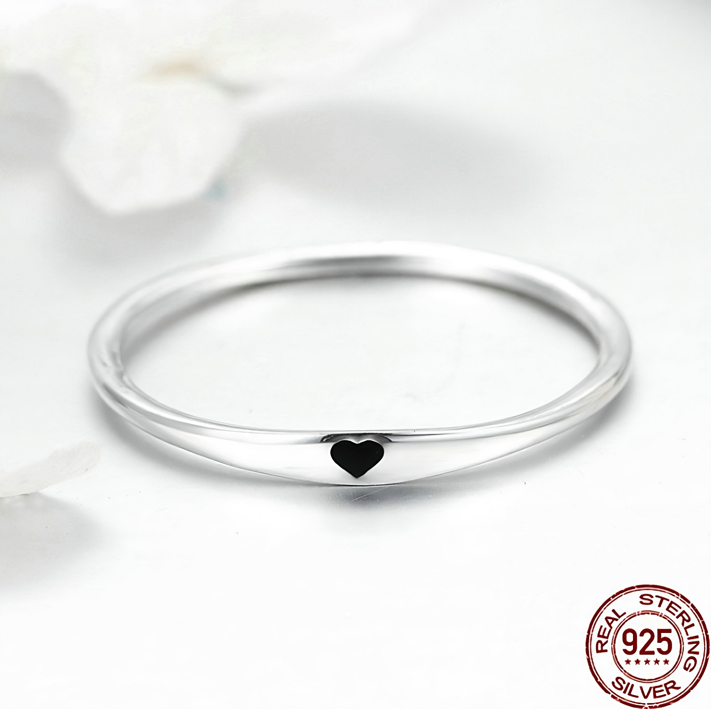 Sterling Silver Heart Engraved Promise Ring - VHD