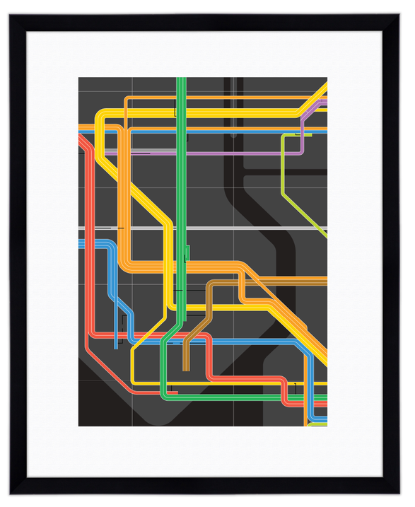 Courtside Market Subway Graphic-Abstract Line Framed Art