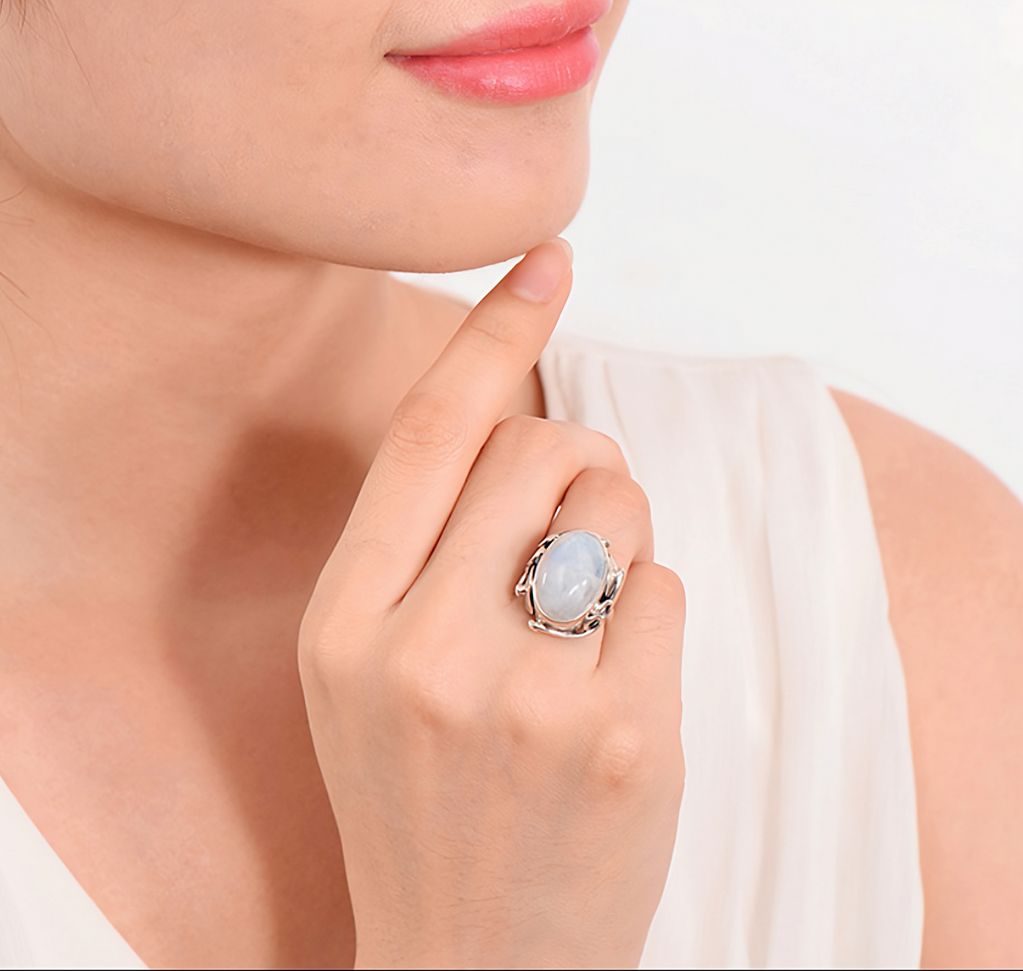 Our Cellacity Oval White Opal Ring - Perfect for Women Who Love Timeless Style - VHD