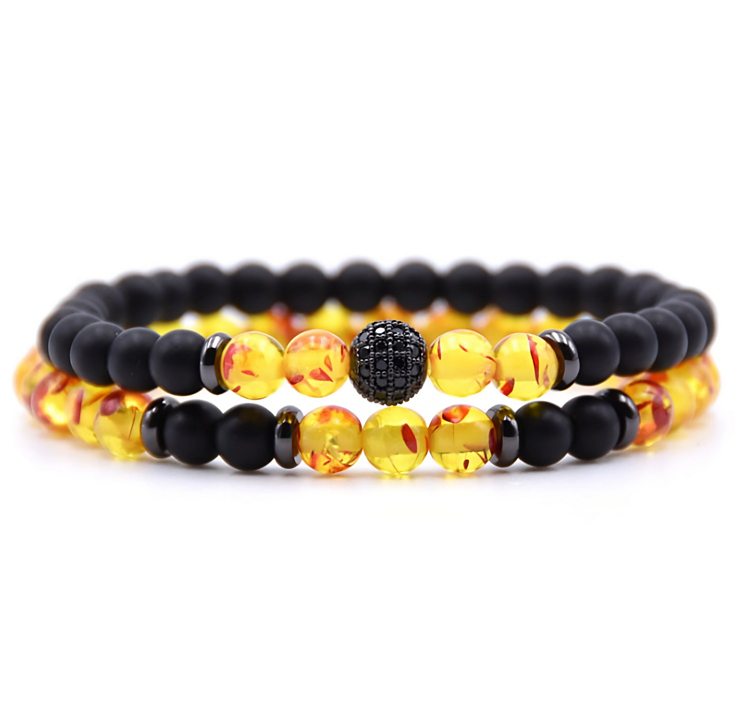 Luxury Micro-inlaid Zircon Bracelet with Natural Stone Beads | Handcrafted Jewelry - VHD