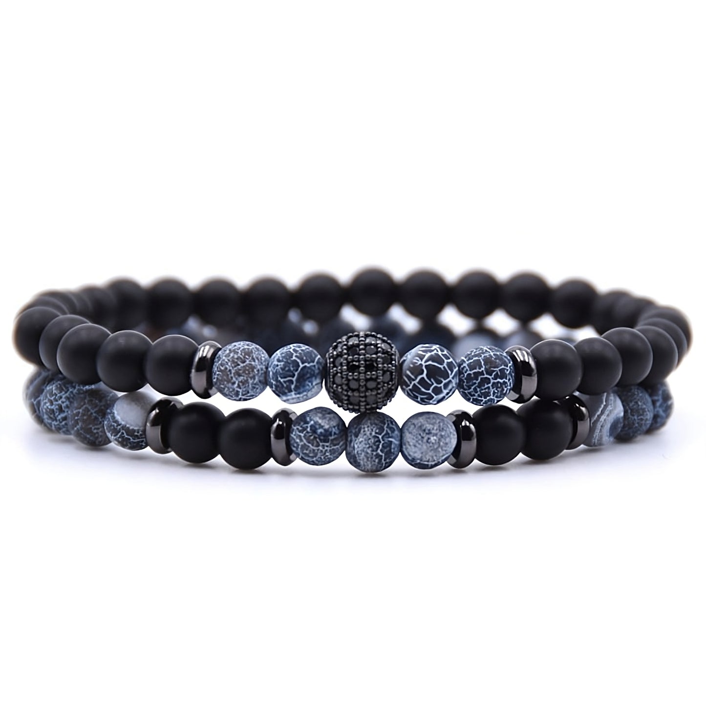 Luxury Micro-inlaid Zircon Bracelet with Natural Stone Beads | Handcrafted Jewelry - VHD